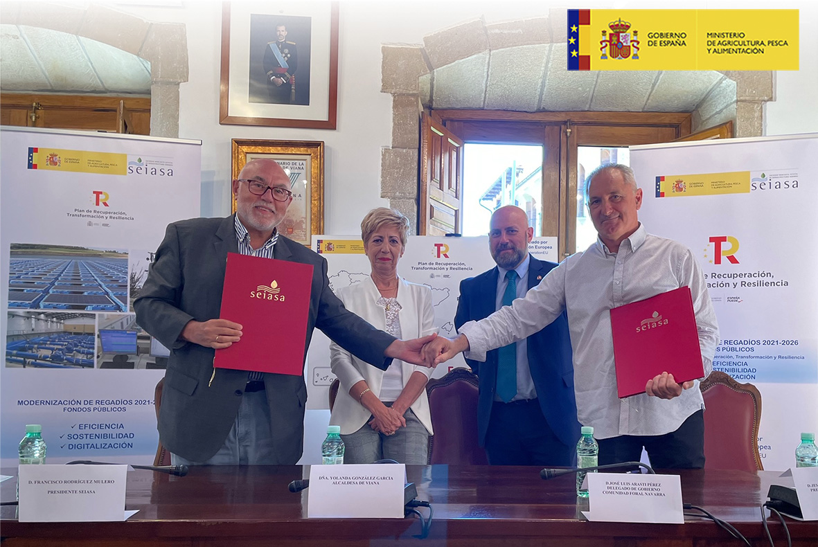El MAPA firma un convenio para destinar 6,35 M€ a modernizar regadíos en Navarra